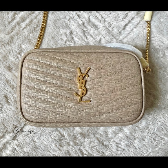 ❌❌SOLD❌❌ New Saint Laurent Mini Lou Camera Bag Dark Beige - Picture 2 of 6